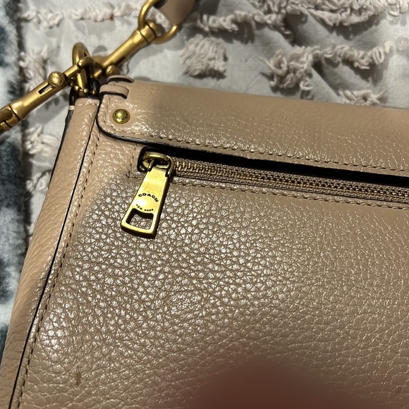 Coach Small Jade Whipstitch Shoulder Bag Taupe - Picture 7 of 9